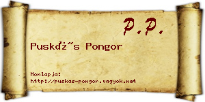 Puskás Pongor névjegykártya
